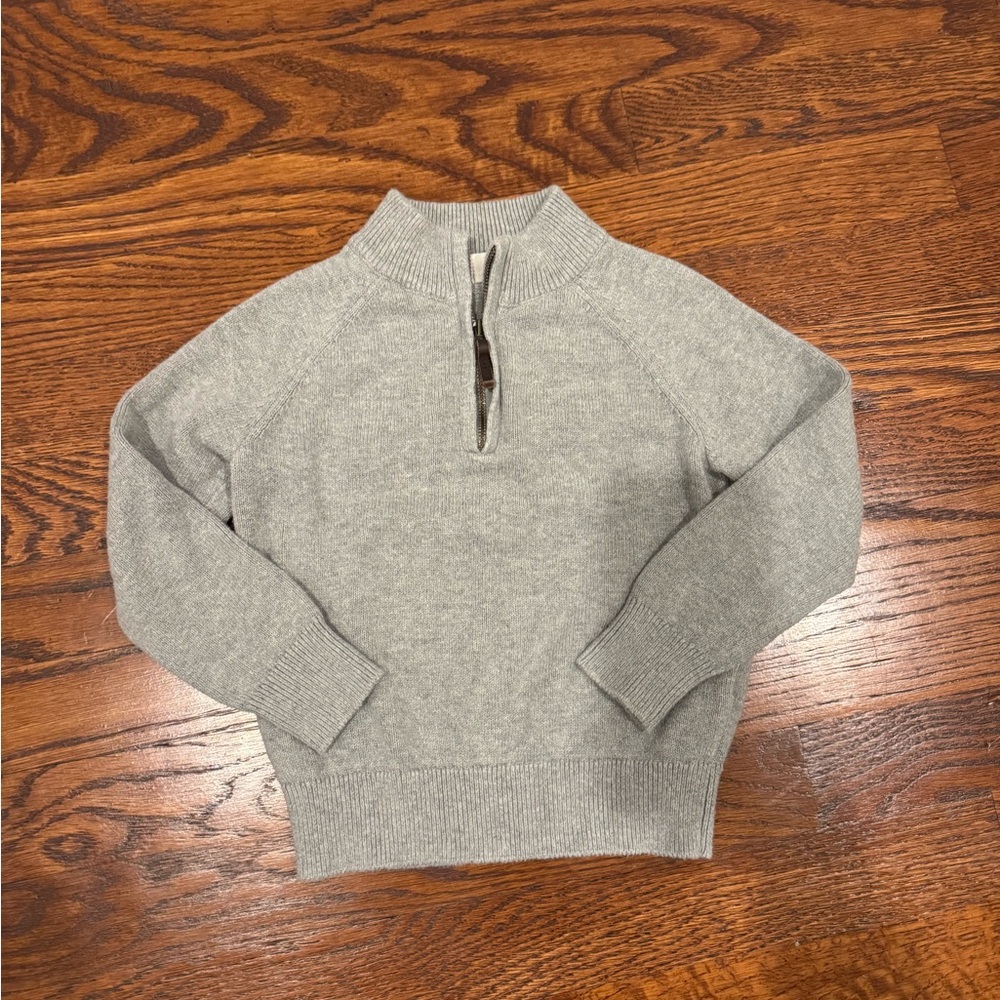 J Crew Crewcuts Light Gray Half-Zip Sweater Top